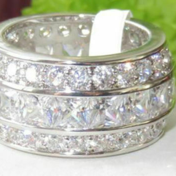 NWT infinity ring white gold plate eternity cz - Picture 2 of 6